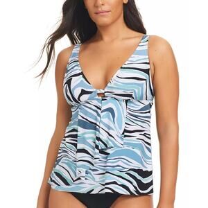 Beyond Control Women Animal Printed Beachwear Layer Swim Tankini Top Size US 16
